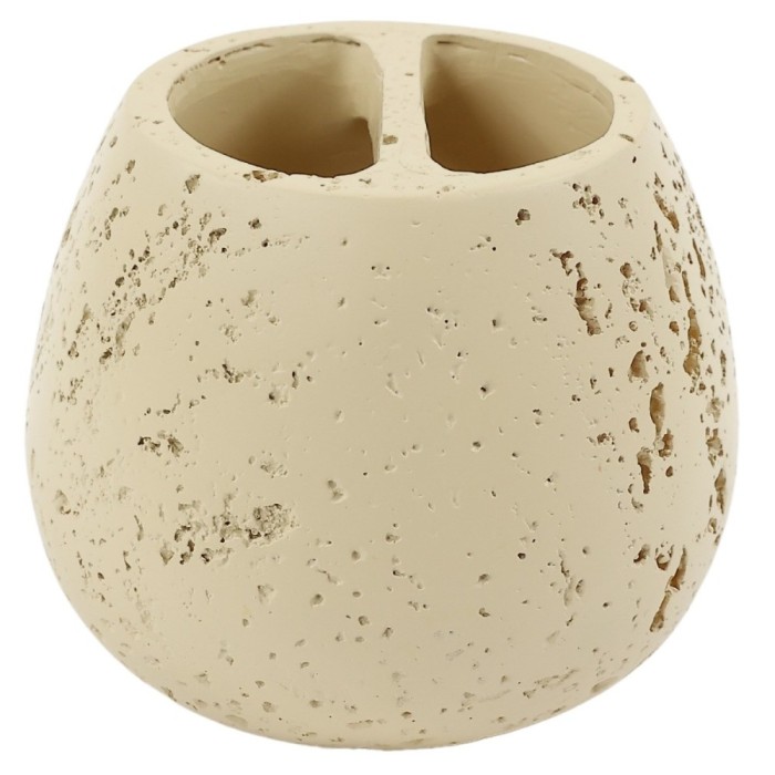 Suport periute dinti, Kadda Rock BPO-0573B, polirasina, finisaj piatra, 11 x 8.5 cm