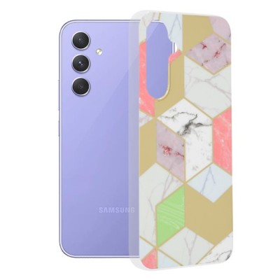 Husa pentru Samsung Galaxy A54 - Techsuit Marble Series - Purple Hex foto