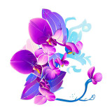 Cumpara ieftin Sticker decorativ Orhidee, Roz, 62 cm, 7756ST, Oem