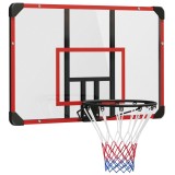 SPORTNOW Coș de baschet pentru montare pe perete, interior/exterior, panou spate robust din PC, plasă din nylon, inel din oțel, 113x61x73 cm | Aosom R