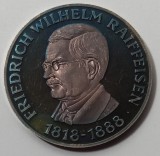 Medalie Raiffeisen , Argint. 900, 13.2 gr.