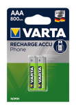 Acumulatori Varta Phone AAA R3 800mAh 1,2V Ni-MH set 2 buc.