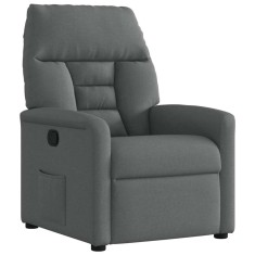 vidaXL Fotoliu rabatabil gri &icirc;nchis, material textil 4015543