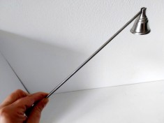 Clopot pentru stins lumanarea, argintiu inox 26x5 cm foto