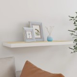 Raft perete suspendat vidaXL, alb/stejar, 80x23.5x3.8 cm, MDF, max 10kg