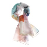 Esarfa matase design abstract multicolor 100x100 cm