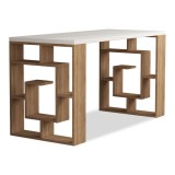 Cumpara ieftin Birou Labirent Alb Oak 140x60x75 cm
