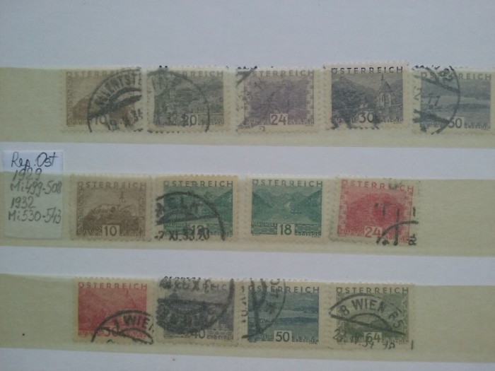 1929-1932-- Austria-Mi499-508si530-543-st