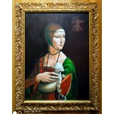 P21. Tablou ulei pe panza - Reproducere Doamna cu hermina de Leonardo Da Vinci