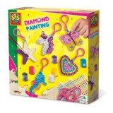 Set de Pictat si Lipit Diamante -Brelocuri din Lemn, SES Creative