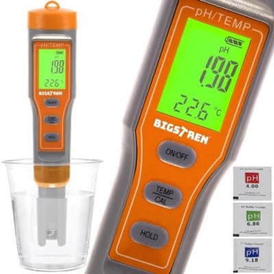 Tester electronic calitatea apei, pH si temperatura, ecran LCD, ATC Bigstren foto