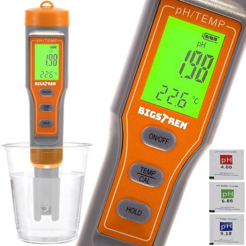 Tester electronic calitatea apei, pH si temperatura, ecran LCD, ATC Bigstren