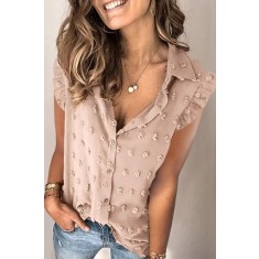 G762-813 Camasa casual fara maneci din material lejer semitransparent