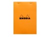 Blocnotes A5, capsat, 80 file, N?16, Rhodia Basic, orange