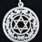 Pandantiv / medalion din Argint 925 Mexic - Scutul lui David / Steaua lui David - dimensiuni mari - 16,9 grame