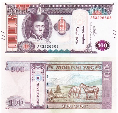 Mongolia 100 Tugrik 2020 P-73 UNC foto