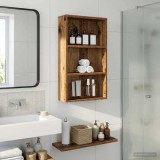 vidaXL Dulap de perete pentru baie cu raft Lemn vechi 40 x 14 x 70 cm 889365