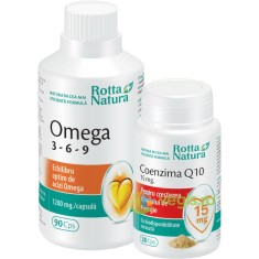 Pachet Omega 3-6-9 90cps + Coenzima Q10 15mg 30cps