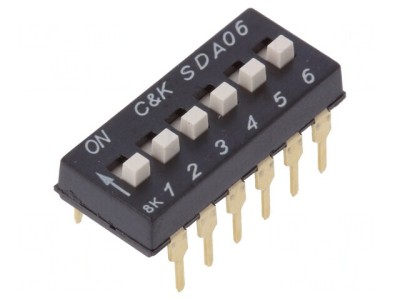 Comutator DIP-SWITCH 6 Secțiuni ON-OFF 0,025A 24VDC foto