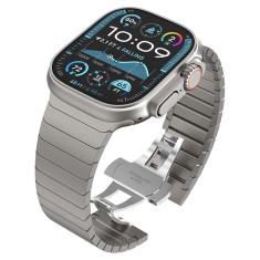 Techsuit - Watchband (W012) - Apple Watch 1/2/3/4/5/6/7/8/9/10/SE/SE 2 (38/40/41/42mm) - Silver foto