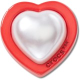 Jibbitz Crocs Red and Pearl Heart, Crocs Jibbitz