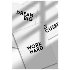 MM-SET6|Set de 3 postere motivaționale minimaliste, imprimeuri digitale pe p&acirc;nză, artă murală fără ramă | 3 x A4 (21 x 29.7 cm) - MM-SET6
