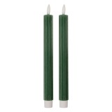 Set 2 lumanari cu led ceara verde &Oslash; 2x25 cm