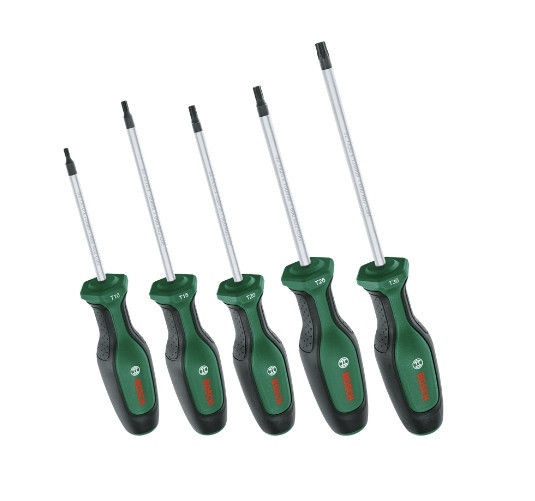 BOSCH Set 5 surubelnite cu profil torx, otel dur S2