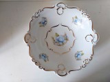 Bol Porfin Cluj Napoca poretelan motiv florar, margini aurite 25cm diam x 7cm in