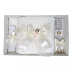 Trusou botez fundita ivoire cu buline, cu ingeras, Denikos&reg; 31