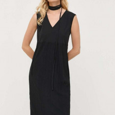 Max Mara Leisure rochie culoarea negru, midi, evazati