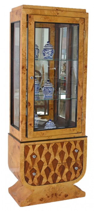Vitrina Art Deco din lemn masiv furniruit CAT918