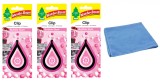 Odorizant auto Wunder- Baum Clip 3 Pack Bubble Gum si Laveta Microfibra 30x40cm, WUNDER-BAUM&reg;