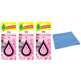 Odorizant auto Wunder- Baum Clip 3 Pack Bubble Gum si Laveta Microfibra 30x40cm