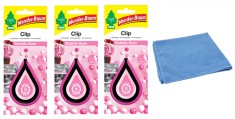 Odorizant auto Wunder- Baum Clip 3 Pack Bubble Gum si Laveta Microfibra 30x40cm