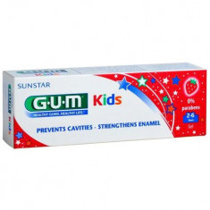 Pasta de Dinti pentru Copii, GUM, Kids, Varsta 2-6 Ani, Aroma Capsuni, 50ml