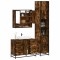 vidaXL Set mobilier de baie, 3 piese, stejar fumuriu, lemn prelucrat 3301112