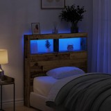 VidaXL Dulap pentru tăblie cu LED Lemn vechi 100x17x102 cm