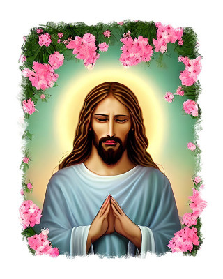 Sticker decorativ Isus Hristos, Multicolor, 70 cm, 11284ST foto