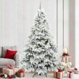 vidaXL Brad de Crăciun artificial cu 300 LED Verde 240 cm PE și PVC 3397639