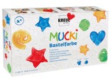 Vopsea pentru pictat, lavabila ,fara gluten Craft Paint Mucki, set 6 x 80 ml, +4 ani