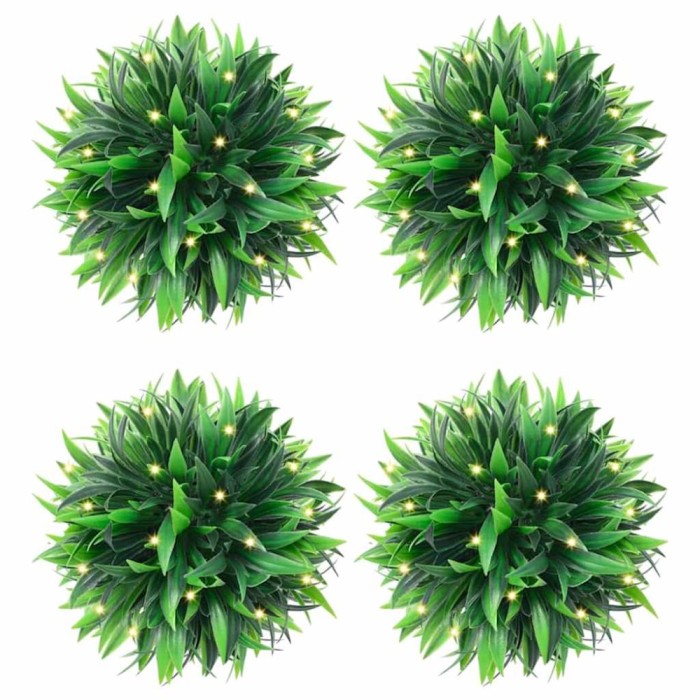 vidaXL Mingi artificiale din lemn de cimiș cu lumini LED 2 buc Verde