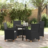 Cumpara ieftin Set de masă pentru grădină 5 pcs Negru poliratan