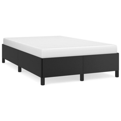 vidaXL Cadru de pat, negru, 120x190 cm, piele ecologică foto