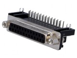 Conector D-Sub 25 pini soclu mamă unghi 90&deg; THT 5A 250V