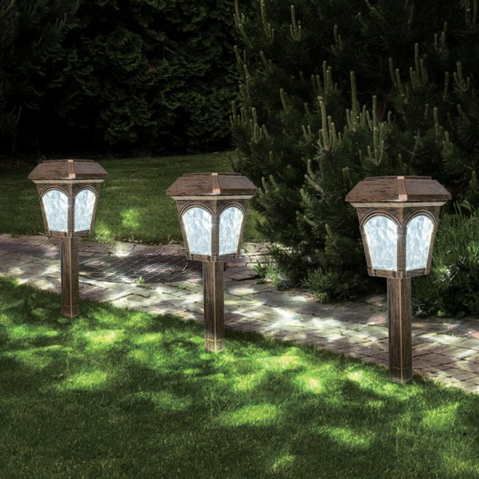 Felinar Solar, Lampi Solare, Stick Lantern, Culoare Bronz, Lungime 26cm