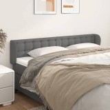 Gossi tablie de pat cu aripioare gri 163x23x78/88 cm piele ecologica