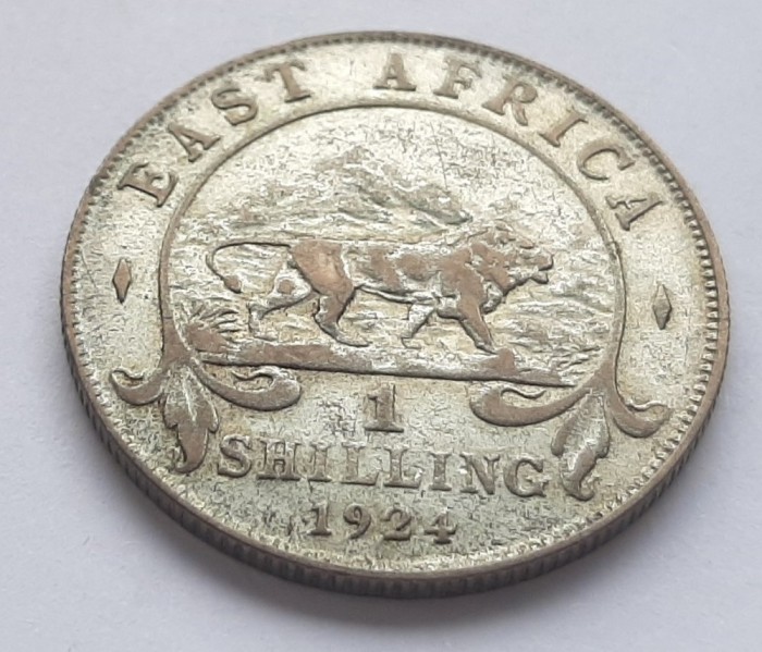 378. Moneda Africa de Est 1 shilling 1924 (argint)(tiraj 44.064.000 buc)