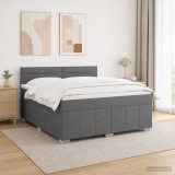 Cumpara ieftin Pat cu arcuri LED si saltea Gri inchis 180 x 200 cm Tesatura