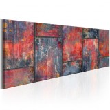 Cumpara ieftin Tablou - Metal Mosaic: Red 135x45 cm